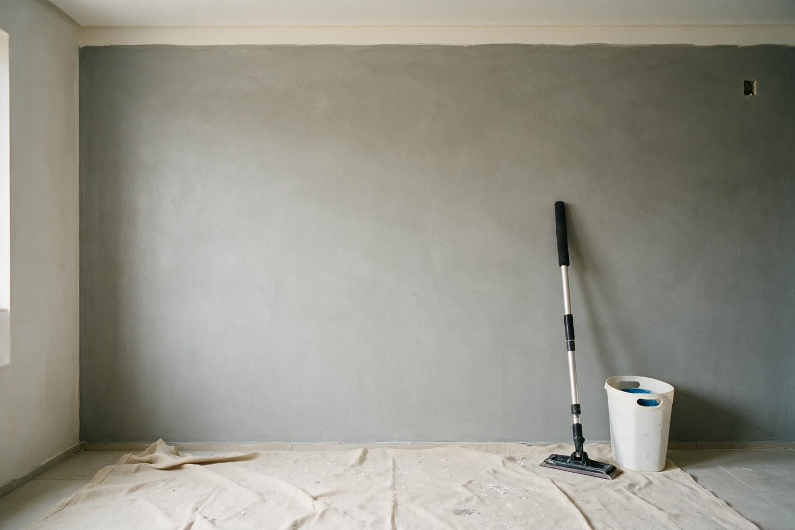 Acabamento de massa corrida, gesso e preparação de paredes