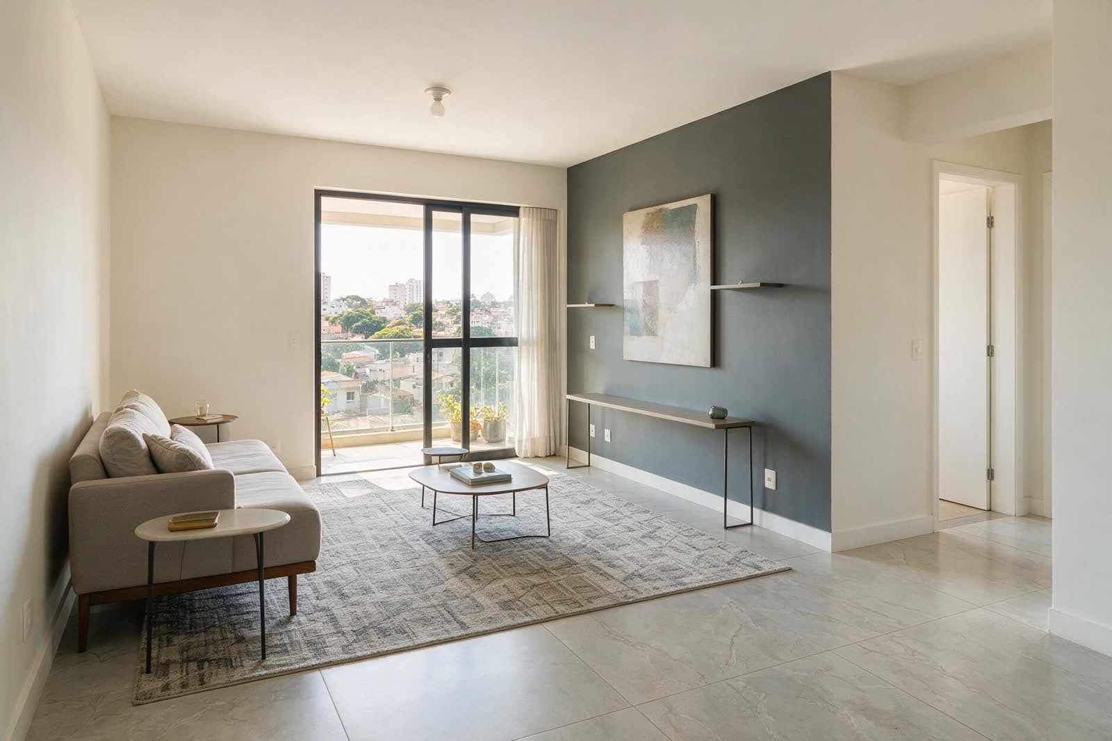 Acabamento de pintura de apartamento